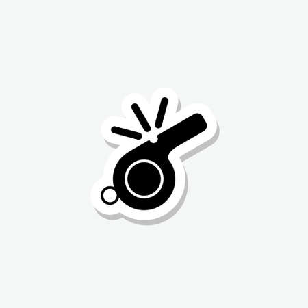 Whistle sticker icon isolated on gray backgroundのイラスト素材