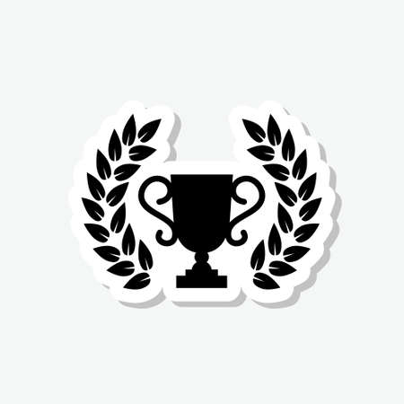 Winner trophy cup sticker icon on white backgroundのイラスト素材