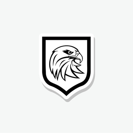 Head Eagle Shield logo Design isolated on gray backgroundのイラスト素材