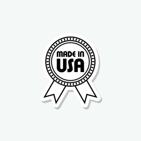 Made in USA labels sticker isolated on gray backgroundのイラスト素材