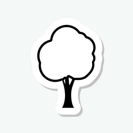 Tree sticker icon isolated on gray backgroundのイラスト素材