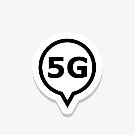 5g wifi internet sticker icon isolated on gray backgroundのイラスト素材