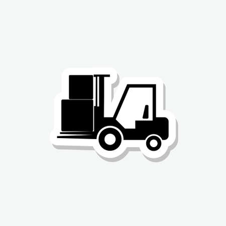Forklift sticker icon isolated on gray backgroundのイラスト素材