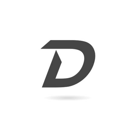 Initial D Letter Logo with shadowのイラスト素材