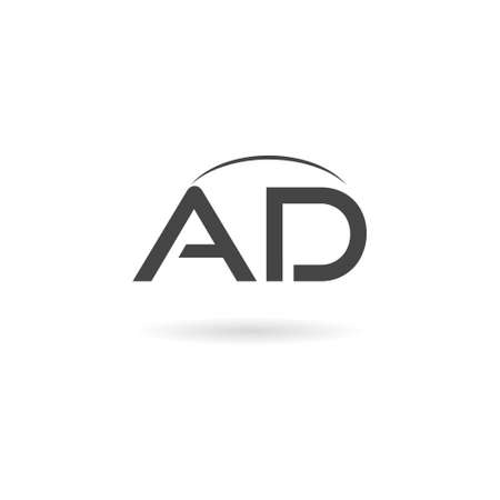 Simple AD Letter logo with shadowのイラスト素材