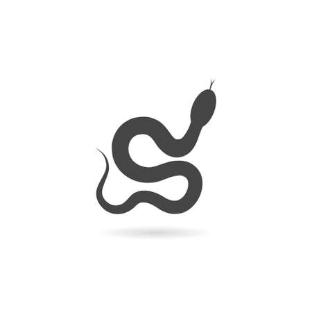 Snake icon with shadowのイラスト素材