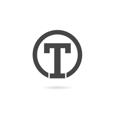 Initial T Letter Logo with shadowのイラスト素材