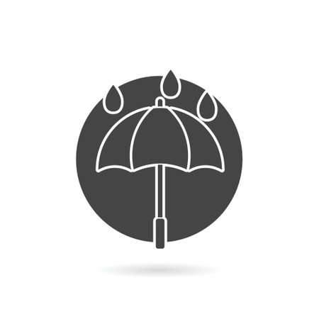 Umbrella rain icon with shadowのイラスト素材