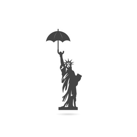 Statue of Liberty icon with shadowのイラスト素材