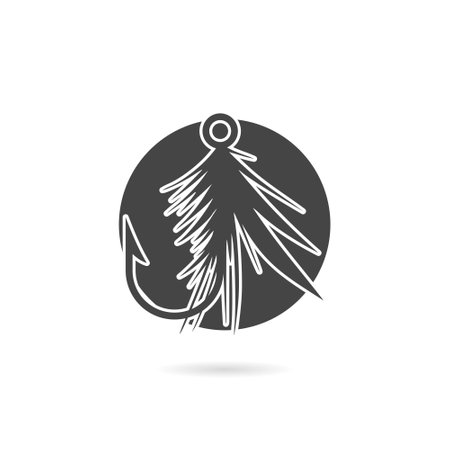 Fishing lure icon with shadowのイラスト素材