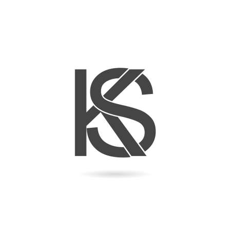 Initial KS letter Logo Design with shadowのイラスト素材