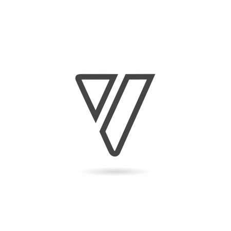 Letter V Logo Design with shadowのイラスト素材
