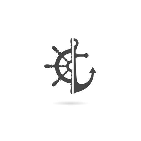Nautical logo icon with shadowのイラスト素材