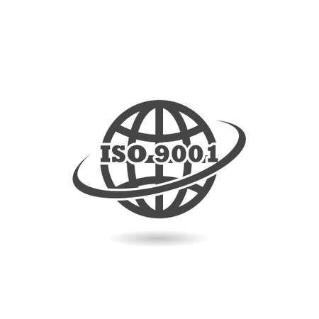 ISO 9001 icon. Standard quality symbol with shadowのイラスト素材
