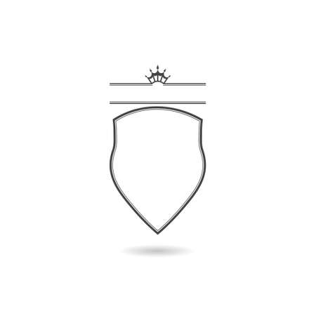 Laurel wreath icon with shield crownのイラスト素材