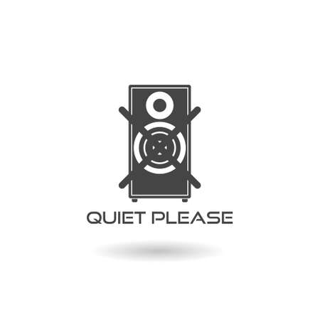 Quiet Please Sign with shadowのイラスト素材
