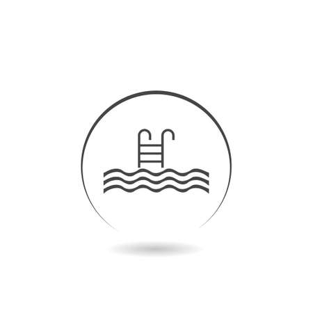 Swimming pool icon with shadowのイラスト素材
