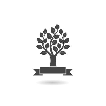 Tree logo template with shadowのイラスト素材