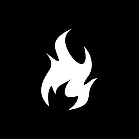 Fire flame icon on dark backgroundのイラスト素材