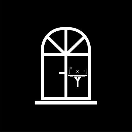 Window cleaning icon isolated on dark backgroundのイラスト素材