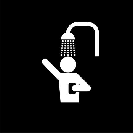 Shower icon isolated on dark backgroundのイラスト素材