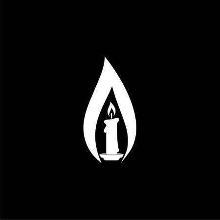 Candle icon isolated on dark backgroundのイラスト素材