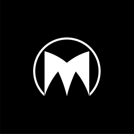 M letter logo isolated on dark backgroundのイラスト素材