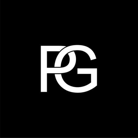 Initial PG Letter   isolated on dark backgroundのイラスト素材