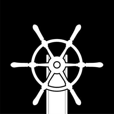Ship wheel icon for web design isolated on dark backgroundのイラスト素材