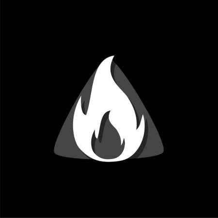 Simple fire icon isolated on dark backgroundのイラスト素材