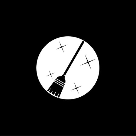 Witches broom icon isolated on dark backgroundのイラスト素材