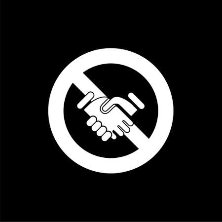Handshake ban icon isolated on dark backgroundのイラスト素材