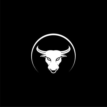 Bull Head icon isolated on dark backgroundのイラスト素材