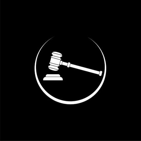 Judge gavel icon isolated on dark backgroundのイラスト素材