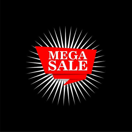 Mega Sale sign isolated on dark backgroundのイラスト素材