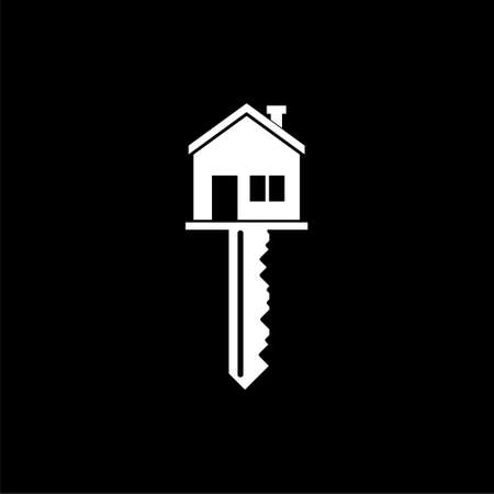 House key icon isolated on dark backgroundのイラスト素材