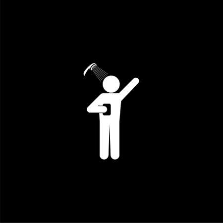 Showering icon isolated on dark backgroundのイラスト素材