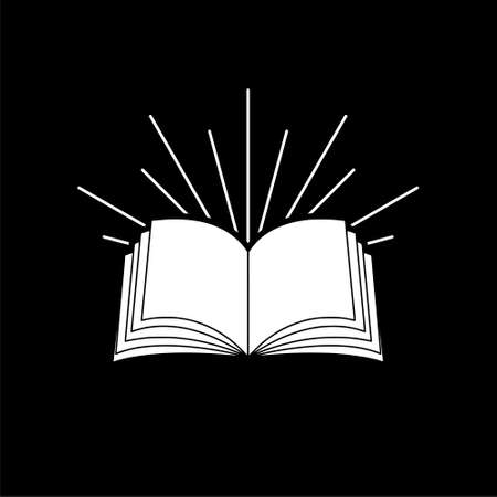 Open book icon isolated on dark backgroundのイラスト素材