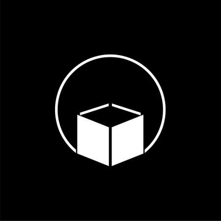 Open box icon isolated on dark backgroundのイラスト素材