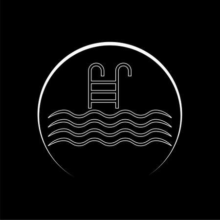 Pool icon isolated on dark backgroundのイラスト素材