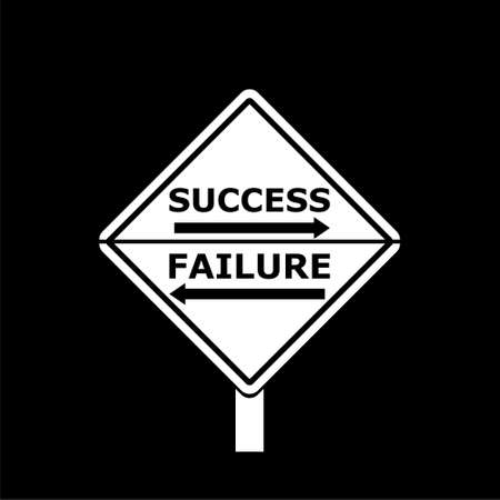 Failure or success signpost icon isolated on dark backgroundのイラスト素材