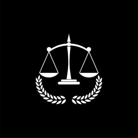 Law firm, lawyer or law office symbol isolated on dark backgroundのイラスト素材