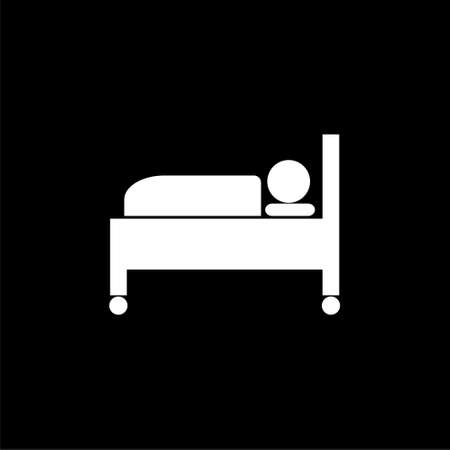 Bed icon isolated on dark backgroundのイラスト素材