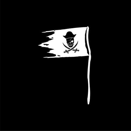 Pirates flag icon isolated on dark backgroundのイラスト素材
