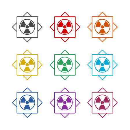 Radiation Alert, Radiation sign, color setのイラスト素材