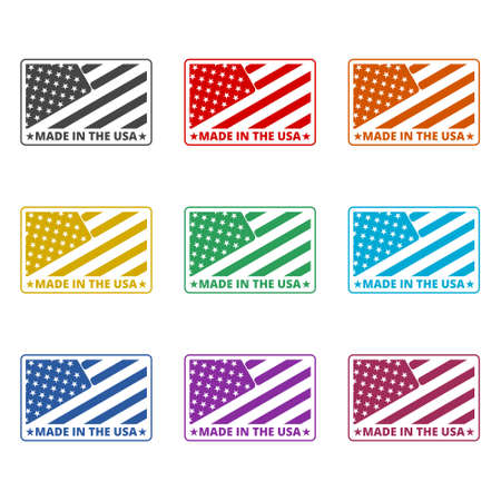 Made in USA icon, color setのイラスト素材