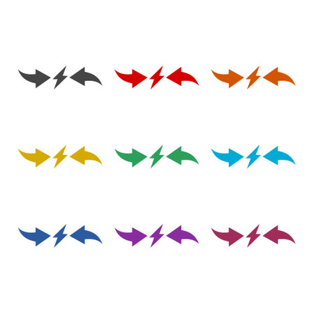 Conflicts icon, color setのイラスト素材