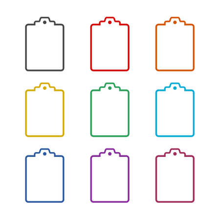 Check list line icon, color setのイラスト素材