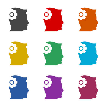 Critical thinking icon, color setのイラスト素材