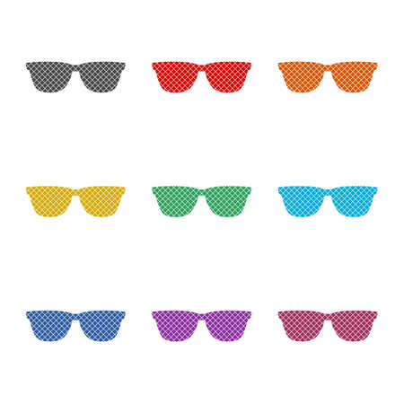 Eye glasses icon, color setのイラスト素材